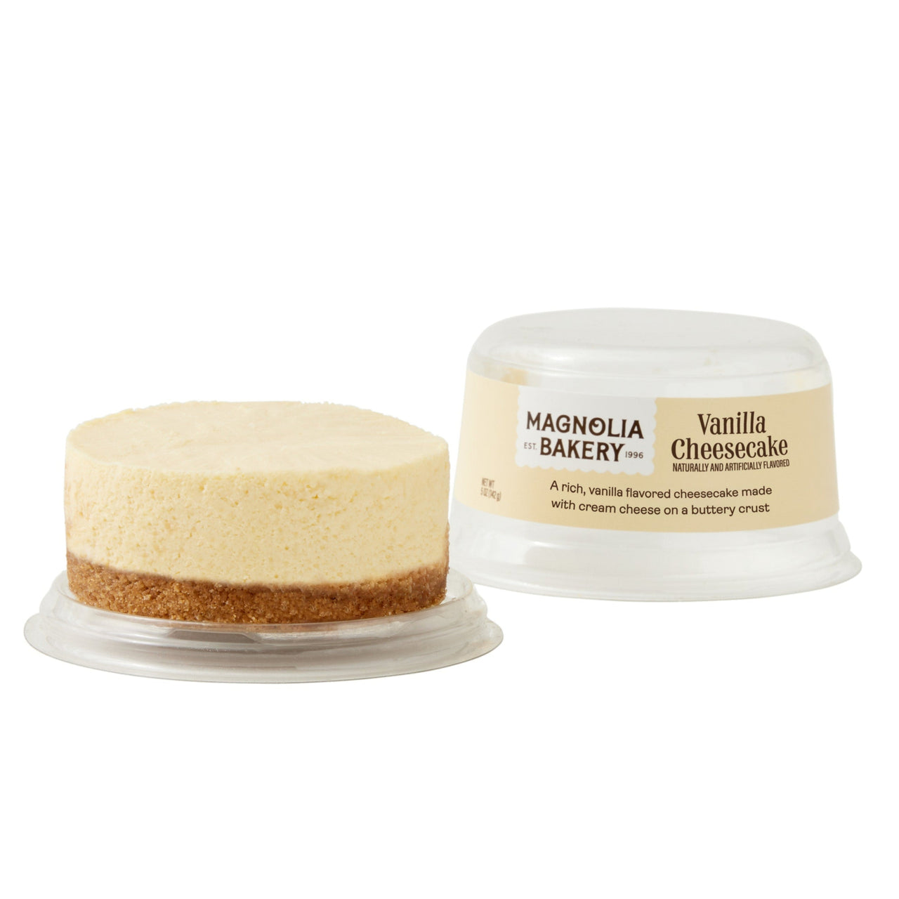 Vanilla cheesecake with the lid off