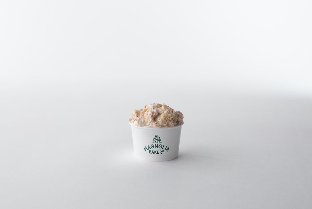 Small cup of the strawberry shortcake pudding